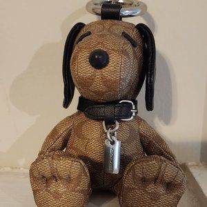 Coach X Peanuts Snoopy Collectible Bag Charm In Signature Canvas Keychain